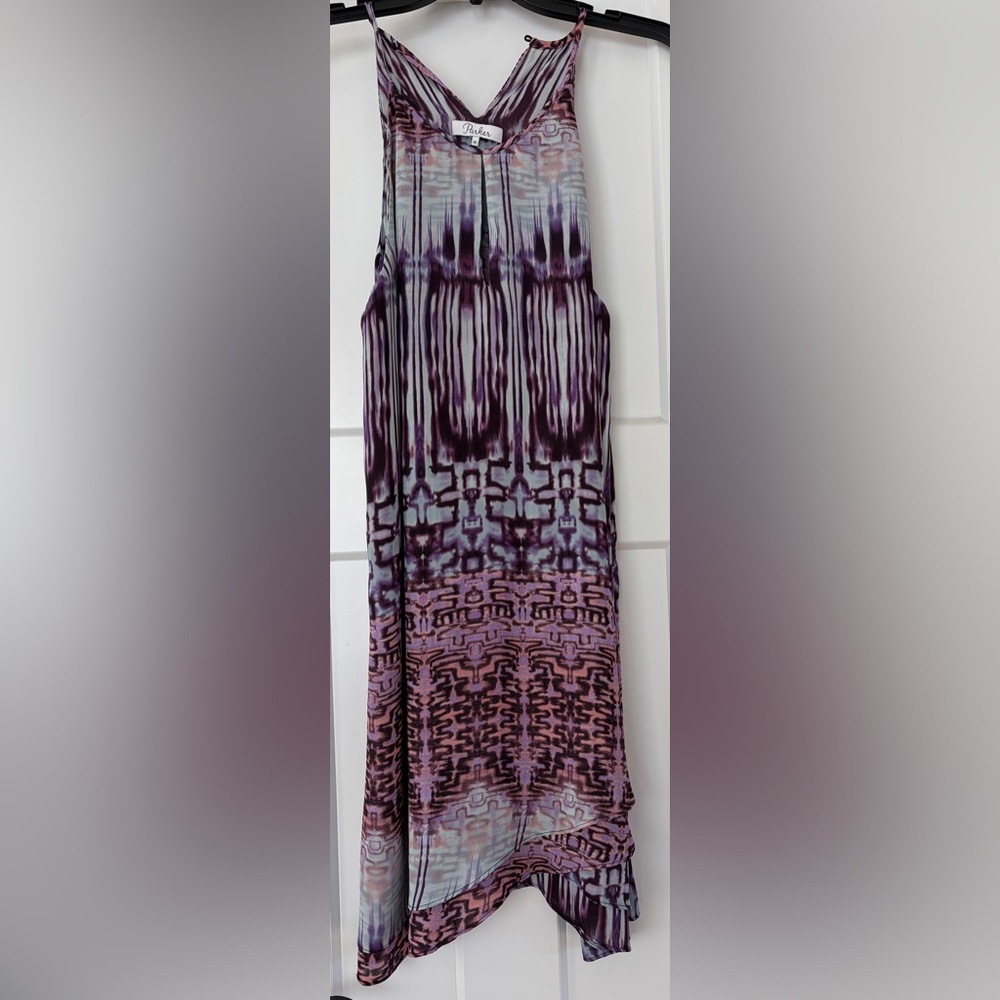 Parker Purple and Blue Patterned Dress